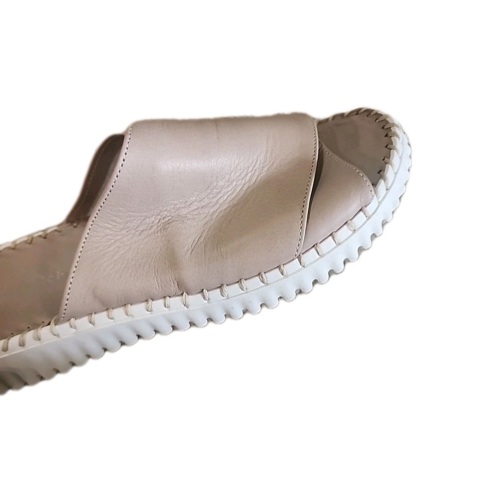 Eric Michael Gloria Open Toe Women's Leather Slide Sandals Beige 42 US 8 Comfort - Picture 7 of 9